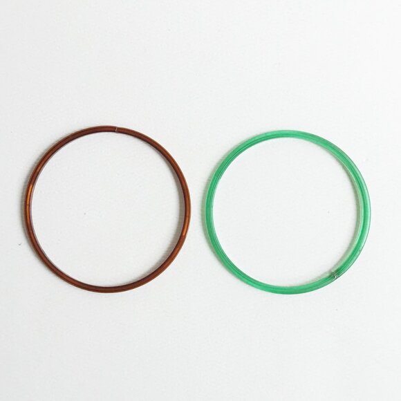 Green & Brown Art Glass Child's Bangles Set of 2 - Picture 4 of 7